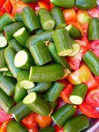 cucumber and tomato and paprika salad