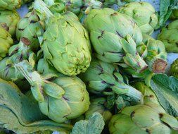 artichokes at vegetable market