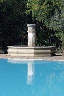 fountain near the swimming pool