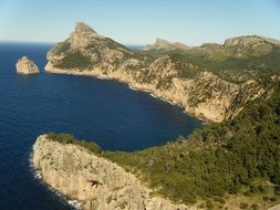 Beautiful nature of the coast with cliffs in Formentor, Majorca