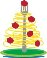 spaghetti in the form of a Christmas tree