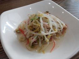 Korean traditional dish of bean sprouts and rice
