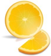 sliced orange, illustration