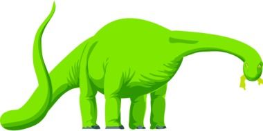 Green brontosaurus clipart