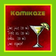 composition of alcoholic cocktail Kamikaze as an illustration