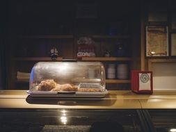 pastries on a bar in a cafe