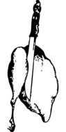 poultry and knife, vintage illustration