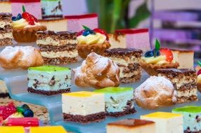 colorful cakes, muffins and desserts