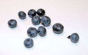 Blueberries on the white table