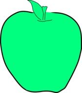 drawing of a green apple on a white background