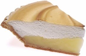 lemon meringue pie on a white background