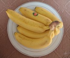 yellow bananas on white plate