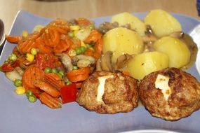 meatballs and vegetables dish