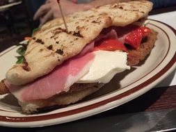 Panini sandwich with mozzarella