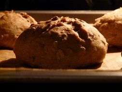 homemade bread on a sheet