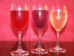 colorful alcoholic wine glasses