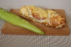 cheese and bun, capsicum green pepper