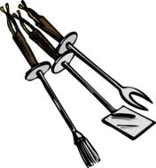 barbecue utensils drawing