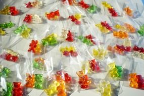 haribo colorful gelatin gummi bears packed sachets