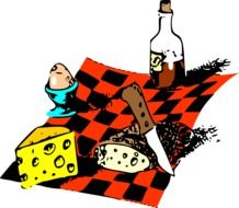 graphic image of a bright picnic
