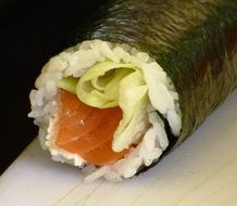 rice and salmon sushi