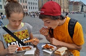 Street food in the square in Dresden