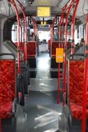 interior of new bus, view from backseat