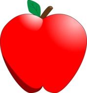 red apple fruit vector painting