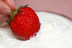 Strawberry in the cream