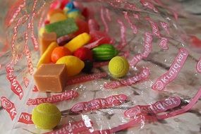 sweets in cellophane bag