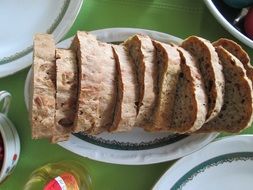 sliced bread on a plate