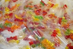 colorful gummi bears packed in sachets