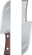 kitchen knives on a white background as an illustration