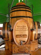 large wooden wine barrel