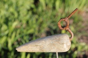 rusty bird sculpture