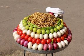 cart with vegetables