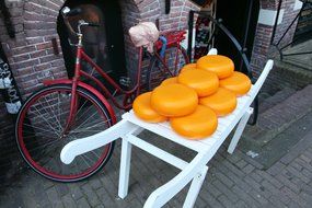 dutch yellow cheese circle dairy food