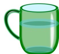Clear glass cup with water