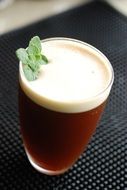 Creative coffee drink in the glass