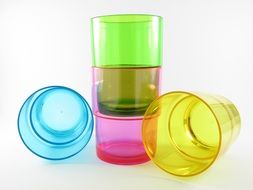 colorful plastic drinking cups