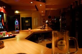 bar counter in the restaurant