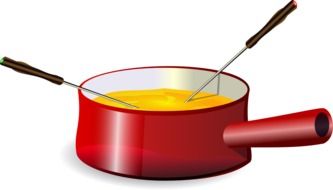 fondue cheese red pot drawing