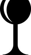 Silhouette of the black wine glass clipart