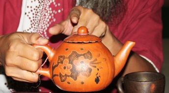 beautiful brown teapot