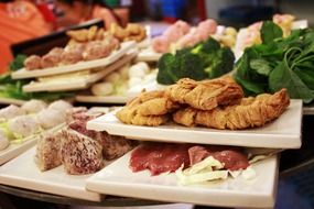 delicious fresh shabu meal on plates