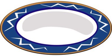clipart of a plate with blue decoration