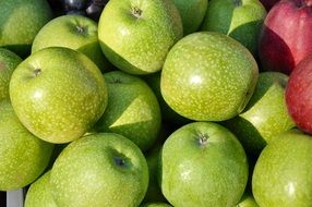 crop of green apples close-up