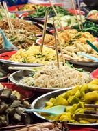 Food in the market in laos