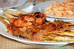 meat skewers in Bali