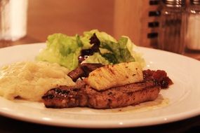 grilled pork with side dish
